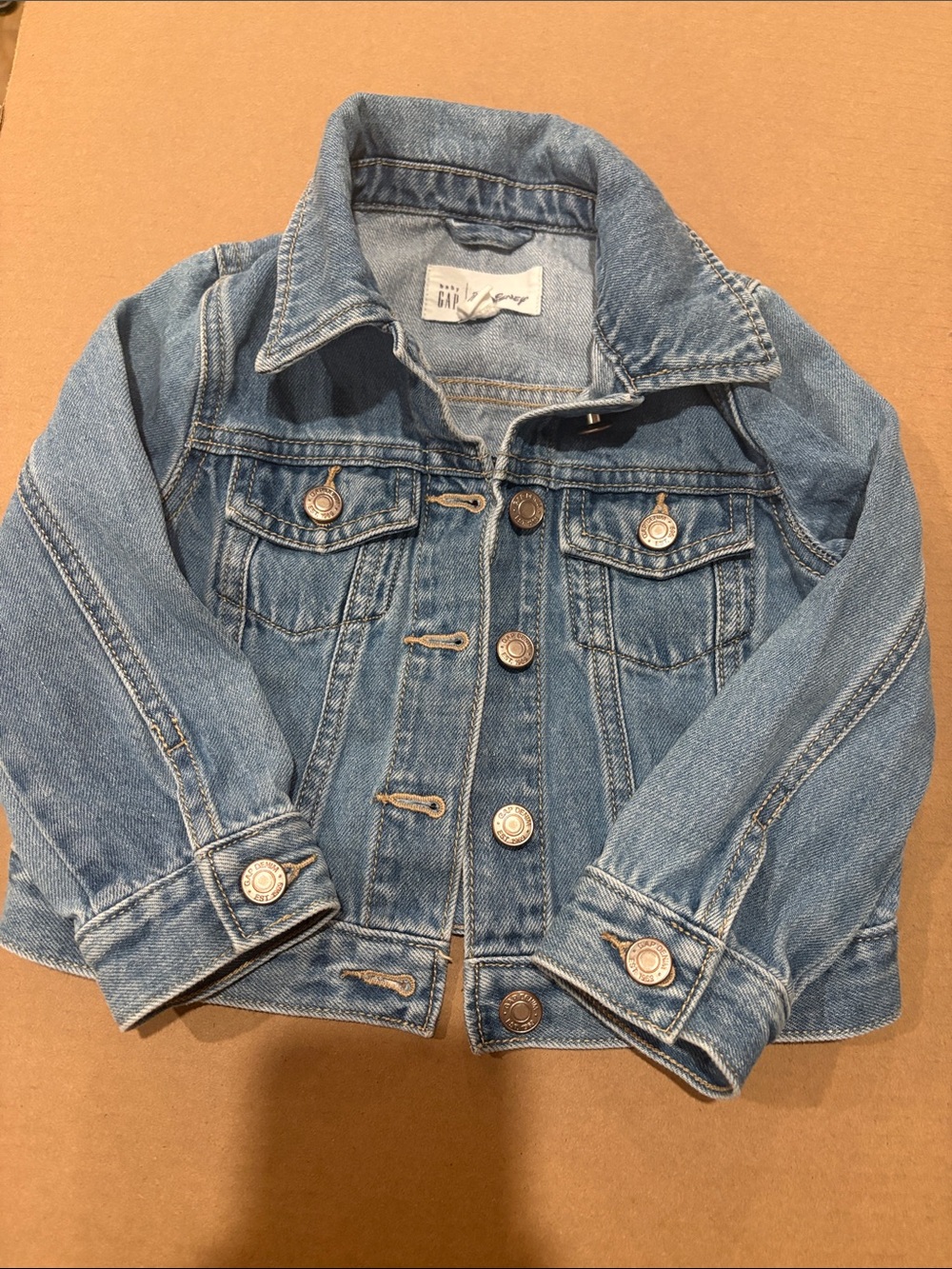 GAP Light Blue Kids Denim Jacket Minnie Mouse Disney size 3